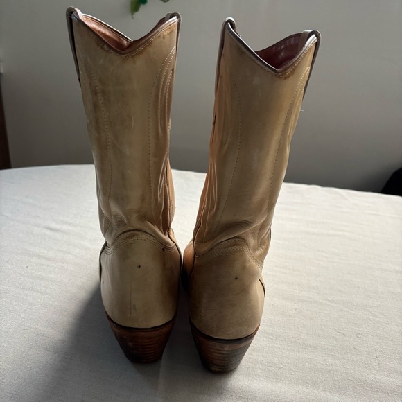 Vintage Tan Leather Cowboy Boots Women’s 9 Western Riding Style - Picture 5 of 8